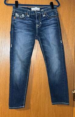 Big Star Vintage Collection Liv Slim Straight Cropped Distressed Jeans Size 27